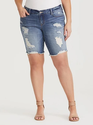 Bermuda Boyfriend Vintage Stretch Mid-Rise Short