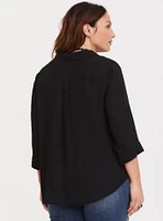 Georgette Button-Down Pullover Blouse