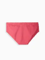 Cotton Mid-Rise Hipster Lace Trim Panty