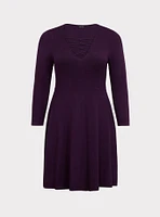 Mini Sweater Cross Front Skater Dress