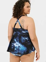 Wireless Babydoll Tie-Front Tankini