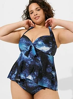 Wireless Babydoll Tie-Front Tankini