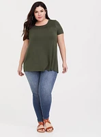 Super Soft Scoop Neck Smocked Yoke Tee