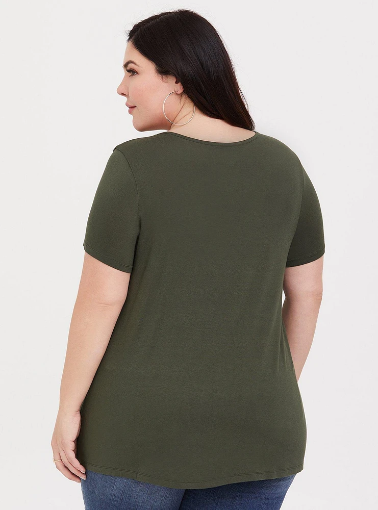 Super Soft Scoop Neck Smocked Yoke Tee