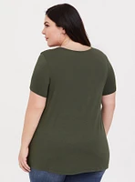 Super Soft Scoop Neck Smocked Yoke Tee