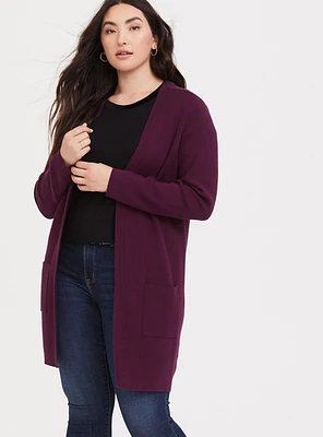 Cardigan Open Front Longline Sweater