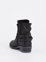 Faux Leather Moto Bootie (WW