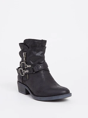 Faux Leather Moto Bootie (WW