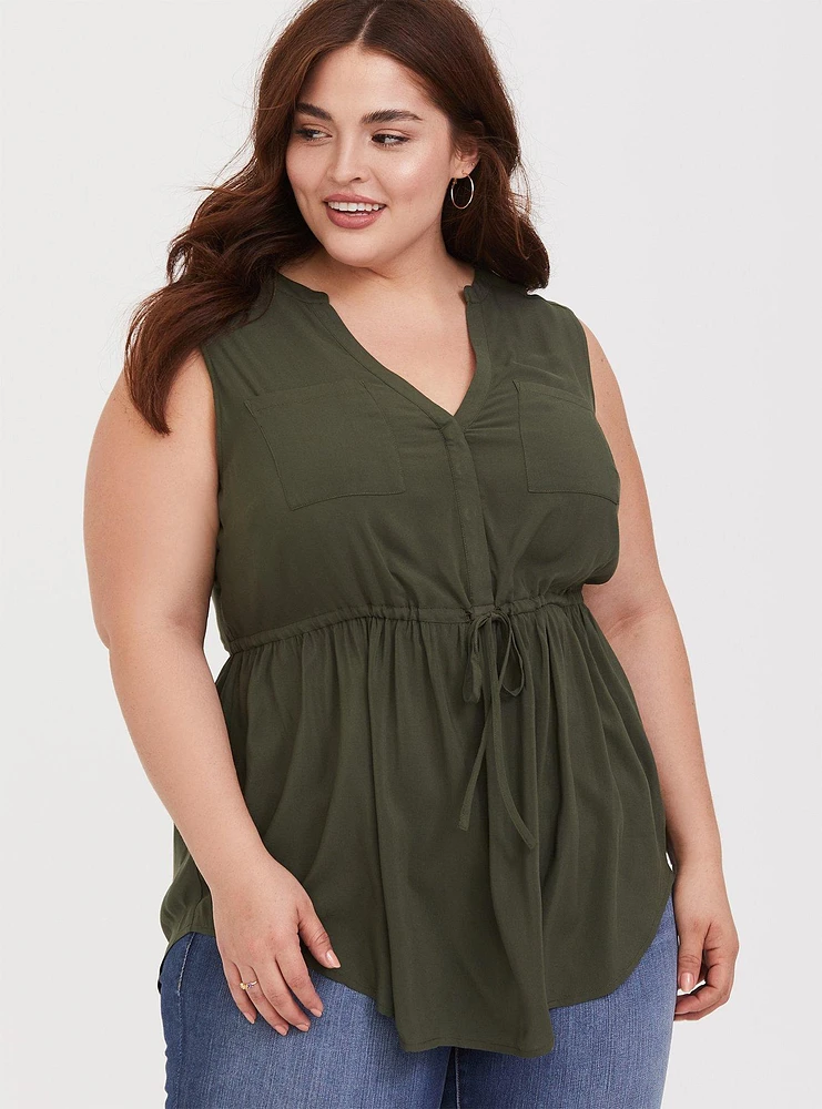 Emma Babydoll Challis Tunic Top