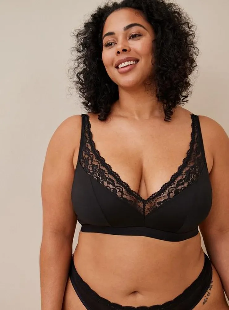 Plus Size - Lightly Lined Lace XO Front Bralette - Torrid