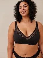 Lightly Lined Microfiber Plunge Bralette