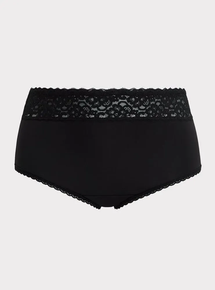 Second Skin Mid-Rise Brief Lace Trim Panty