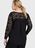 Georgette Lace Sleeve Blouse