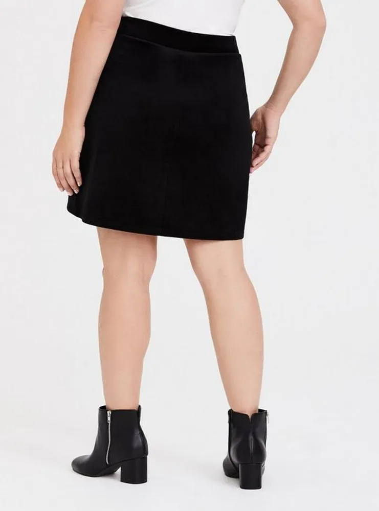 Mini Corduroy Button-Front Skirt