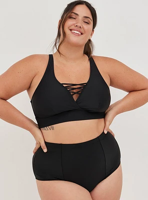 High-Rise Strappy Back Swim Bottom