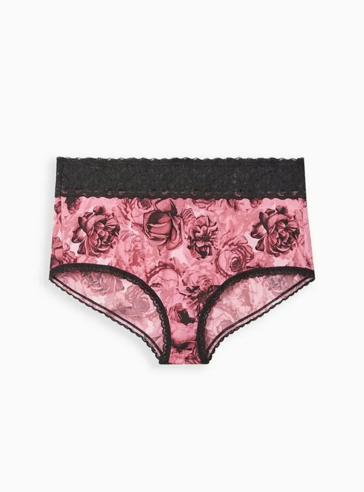 Torrid Set. Pink Lace Unlined Balconette Bra 42D & Hipster Cage Back Panty  2X