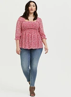 Babydoll Chiffon Smocked Top