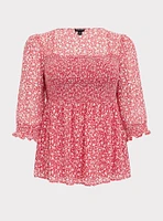 Babydoll Chiffon Smocked Top