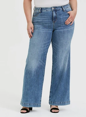 Wide Leg Vintage Stretch High-Rise Jean