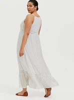 Maxi Natural Woven Tiered Dress