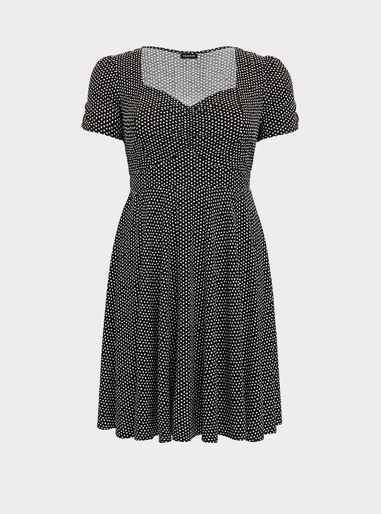 Mini Challis Shirred-Front Skater Dress