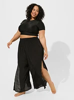 Crepe Side Slit Beach Pant