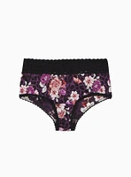 Second Skin Mid-Rise Cheeky Lace Trim Mini Lattice Back Panty