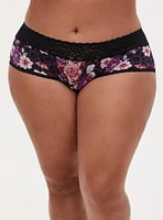 Second Skin Mid-Rise Cheeky Lace Trim Mini Lattice Back Panty