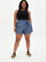 Self Tie Paperbag Waist Mid Short