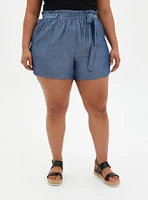 Self Tie Paperbag Waist Mid Short