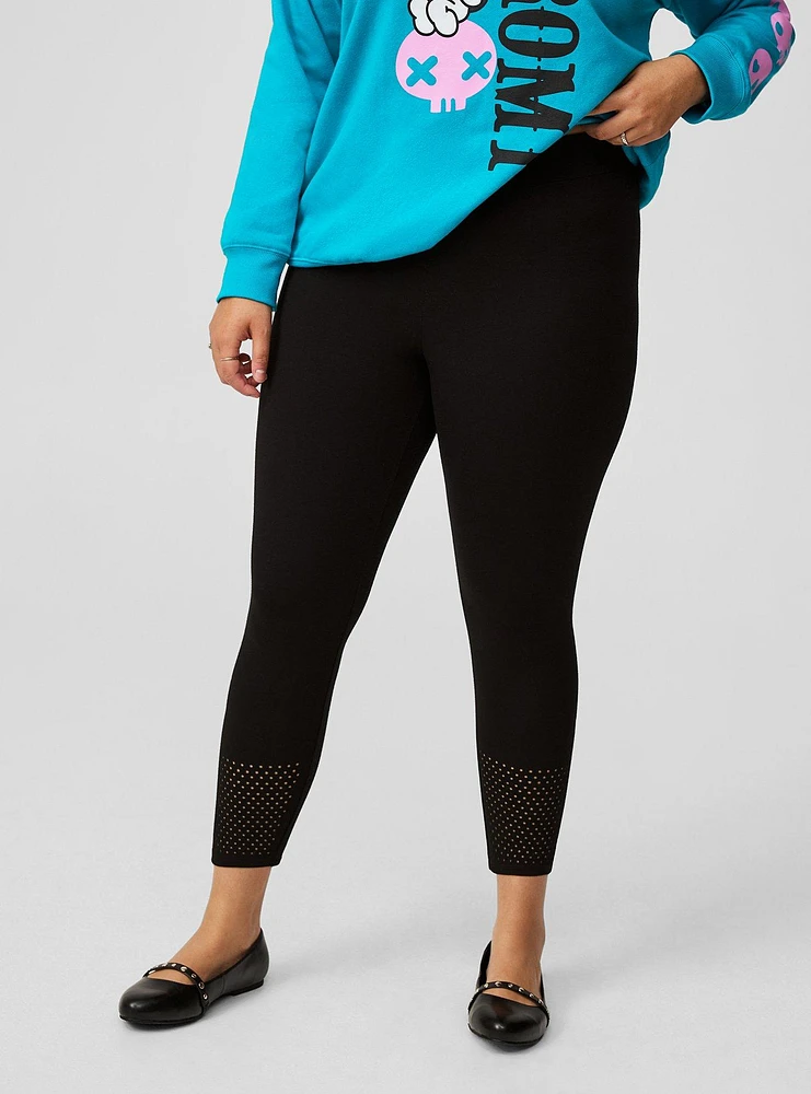 Crop Laser Cut Hem Legging