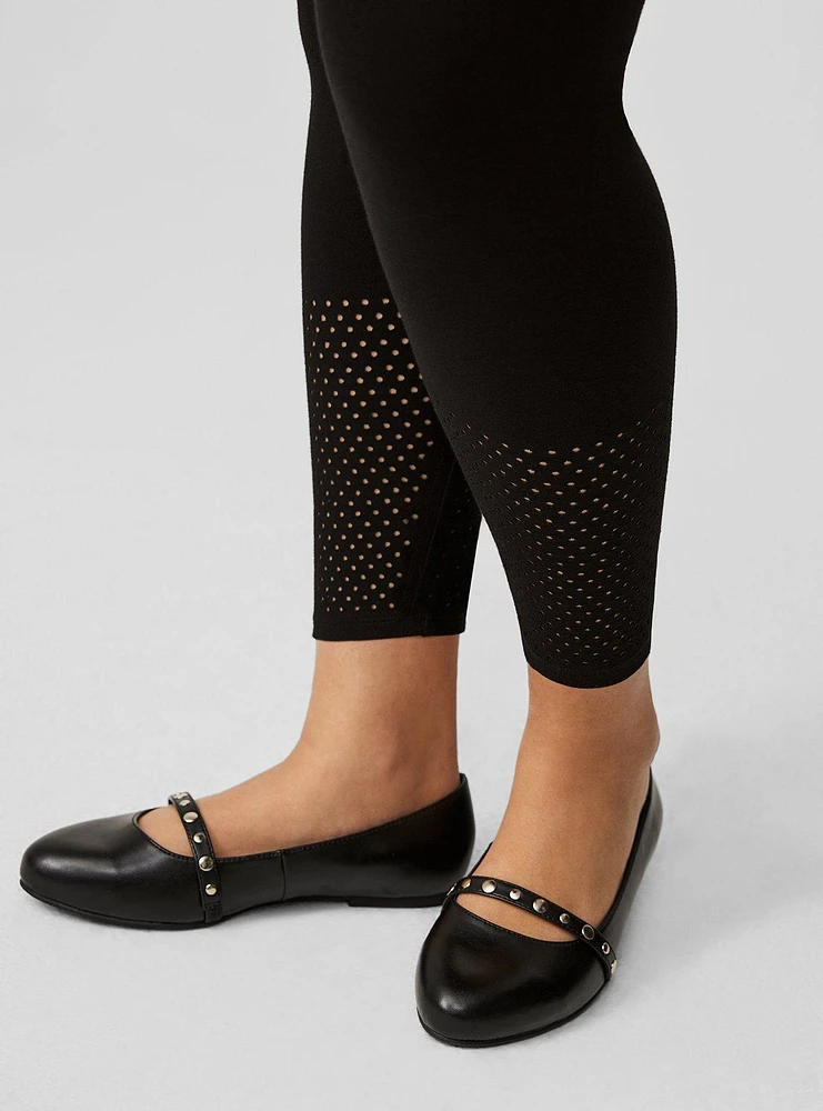 Crop Laser Cut Hem Legging