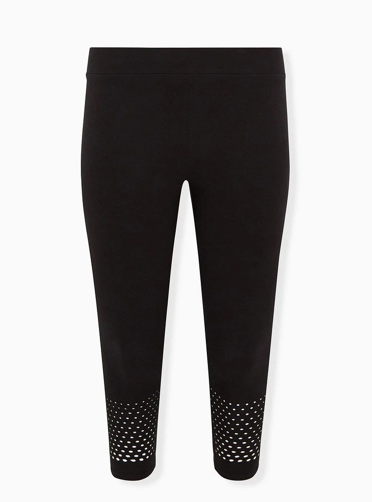 Crop Laser Cut Hem Legging