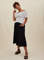 Ribbed Off-Shoulder Henley Tee