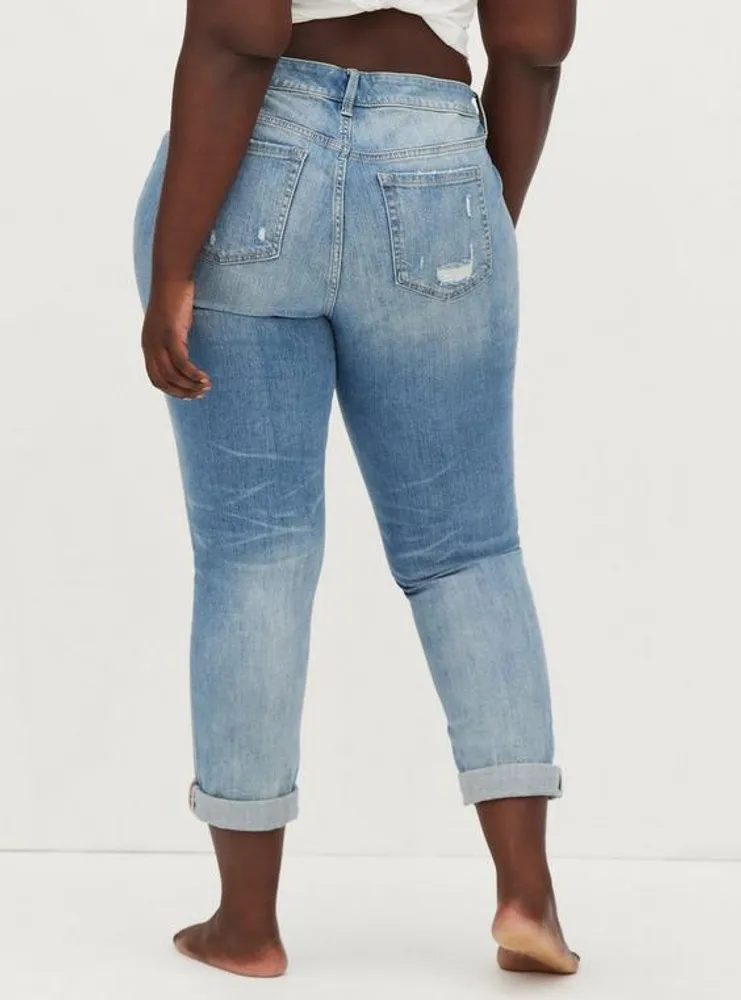 Boyfriend Straight Vintage Stretch Mid-Rise Jean