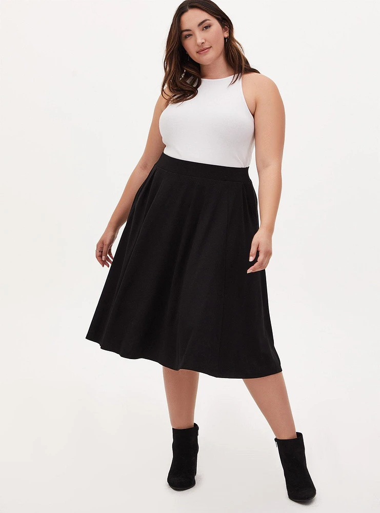 Midi Studio Luxe Ponte Skirt