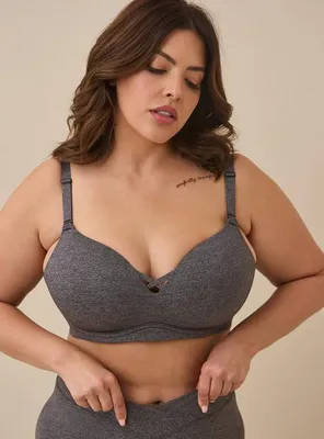Push-Up Wire-Free Bra - Grey with 360° Back Smoothing™