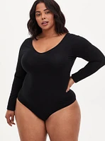 Foxy Double V-Neck Long Sleeve Bodysuit