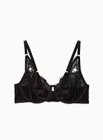 Black Strappy Chantilly Lace Longline Bralette