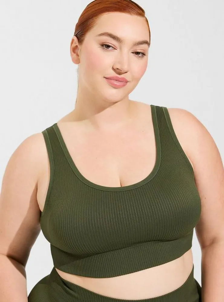 Torrid Leggings 1X (14-16) Olive Army Green Cropped Plus Size