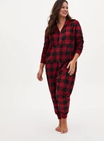 Fleece Hooded Back Flap Lounge Onesie