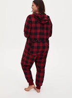 Fleece Hooded Back Flap Lounge Onesie