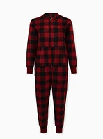 Fleece Hooded Back Flap Lounge Onesie