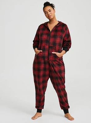 Fleece Hooded Back Flap Lounge Onesie