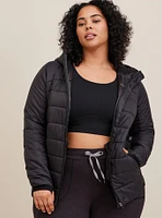 Active Puffer Jacket  - Nylon & Fleece Black