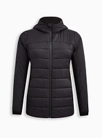 Active Puffer Jacket  - Nylon & Fleece Black