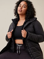 Active Puffer Jacket  - Nylon & Fleece Black