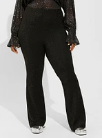 Pull-On Flare Stretch Lurex High-Rise Pant