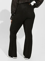 Pull-On Flare Stretch Lurex High-Rise Pant