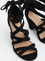 Ankle Wrap Cone Heel Sandal (WW